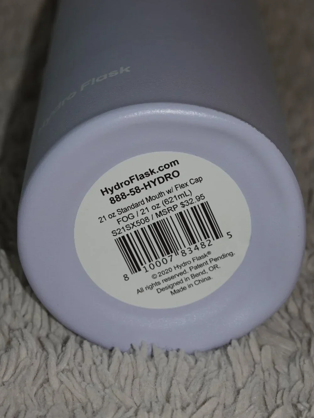 Hydro Flask Water Bottle - Insulated Stainless Steel - 21 Oz - Fog, Lavender